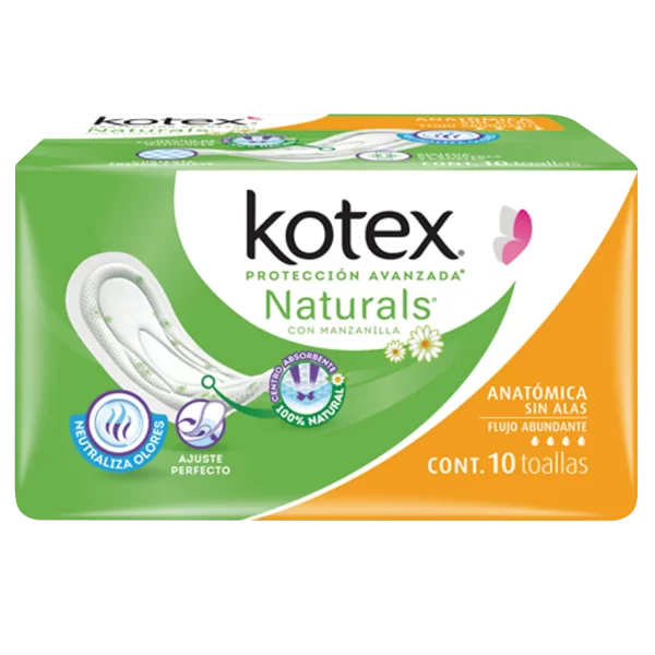 TOALLAS KOTEX NATURAL FLEX S/A 10/10PZ