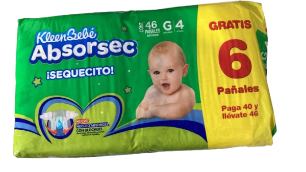 PAÑAL ABSORSEC GRANDE 4/40PZ