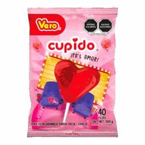 PALETA CUPIDO FRESA/CEREZA VERO 24/40PZAS