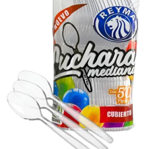 CUCHARA MEDIANA REYMA TRANSPARENTE 10/50PZAS