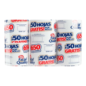 PAPEL HIGIENICO BIG QUALITY 650H 8/6PZAS