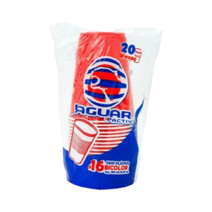 VASO ROJO BICOLOR JAGUAR 50/20PZAS